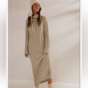 Free people agate gray Wanda sweater dress